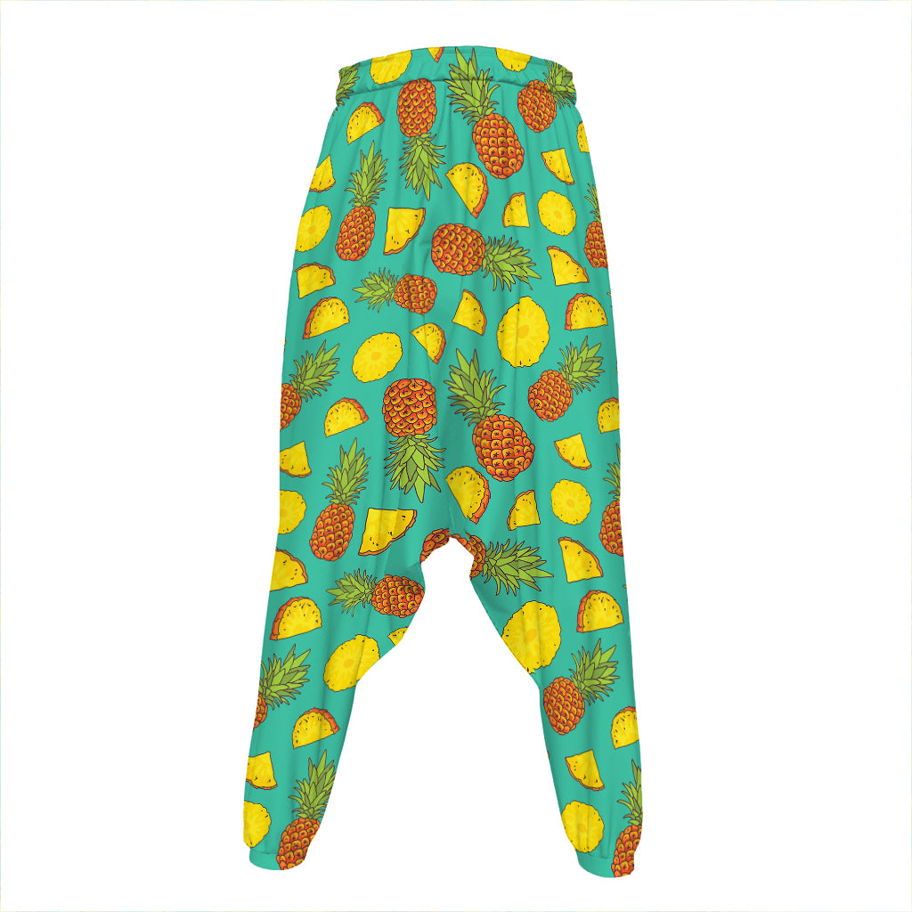 Tropical Pineapples Pattern Print Hammer Pants