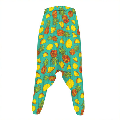 Tropical Pineapples Pattern Print Hammer Pants