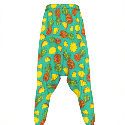 Tropical Pineapples Pattern Print Hammer Pants