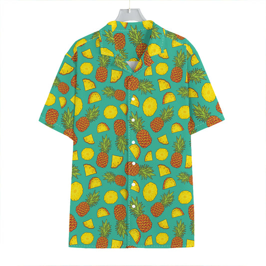 Tropical Pineapples Pattern Print Hawaiian Shirt
