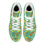Tropical Pineapples Pattern Print High Top Leather Sneakers
