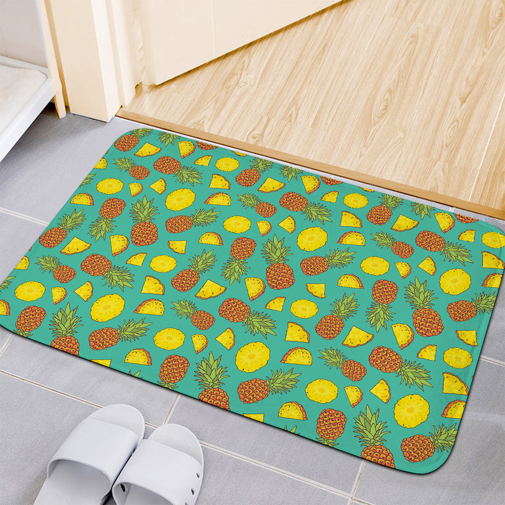 Tropical Pineapples Pattern Print Indoor Door Mat
