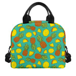 Tropical Pineapples Pattern Print Insulated Lunch Bag