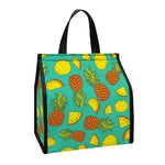 Tropical Pineapples Pattern Print Insulated Lunch Tote