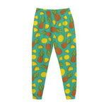 Tropical Pineapples Pattern Print Jogger Pants