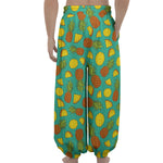 Tropical Pineapples Pattern Print Lantern Pants