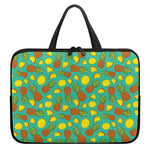 Tropical Pineapples Pattern Print Laptop Sleeve With Handle