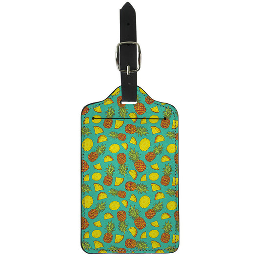 Tropical Pineapples Pattern Print Luggage Tag