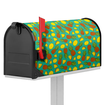 Tropical Pineapples Pattern Print Mailbox Cover