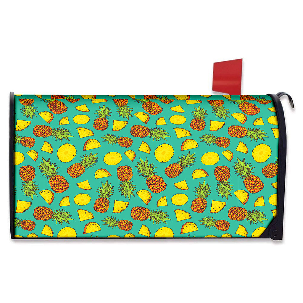 Tropical Pineapples Pattern Print Mailbox Cover