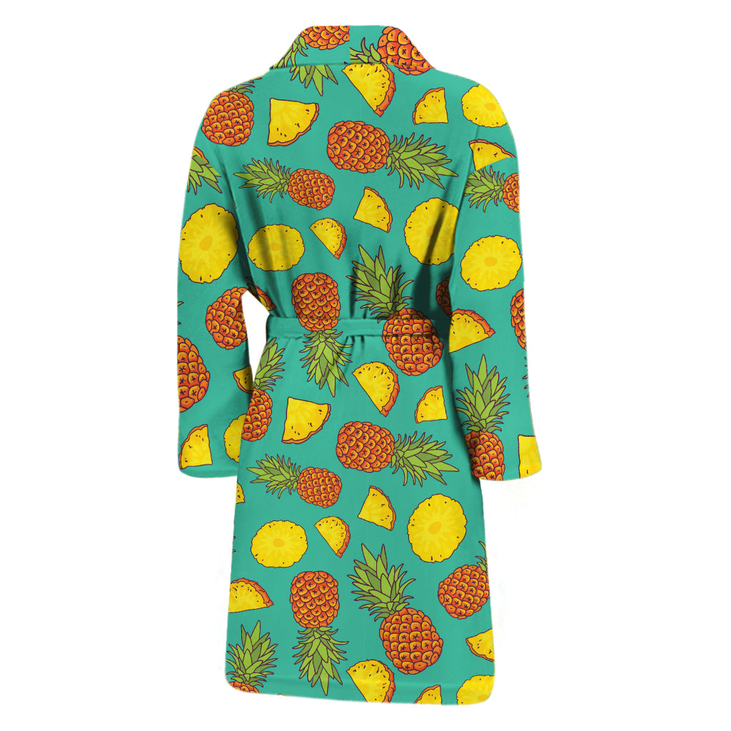 Tropical Pineapples Pattern Print Men's Bathrobe