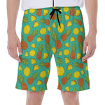 Tropical Pineapples Pattern Print Men's Beach Shorts