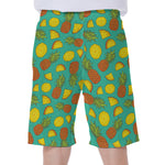 Tropical Pineapples Pattern Print Men's Beach Shorts