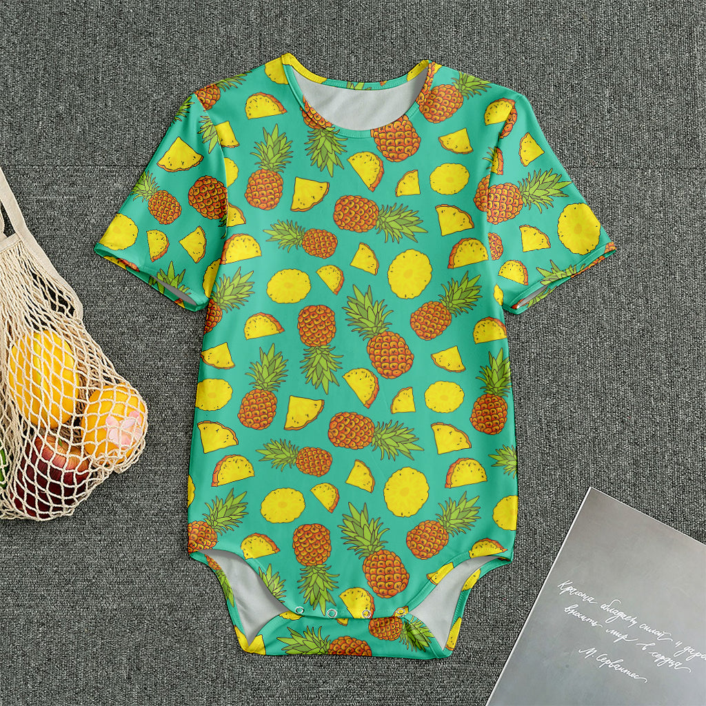 Tropical Pineapples Pattern Print Men's Bodysuit
