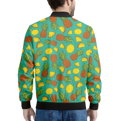 Tropical Pineapples Pattern Print Men's Bomber Jacket