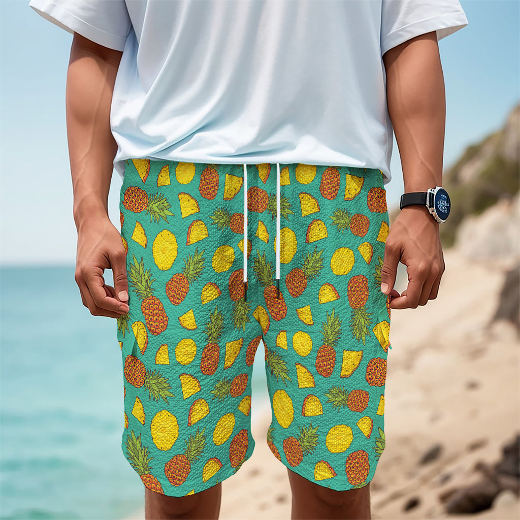 Tropical Pineapples Pattern Print Men's Cargo Shorts