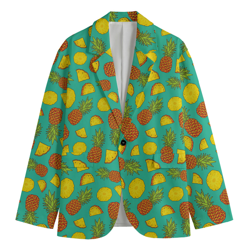 Tropical Pineapples Pattern Print Men's Cotton Blazer