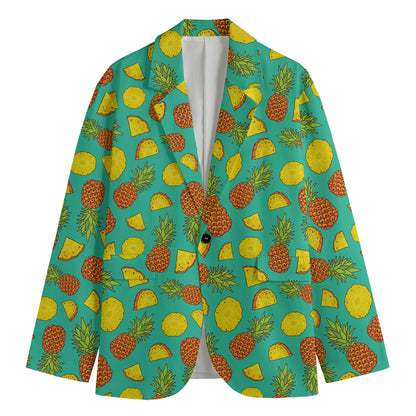 Tropical Pineapples Pattern Print Men's Cotton Blazer
