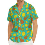 Tropical Pineapples Pattern Print Men's Deep V-Neck Shirt