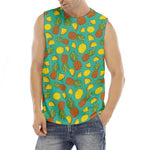 Tropical Pineapples Pattern Print Men's Fitness Tank Top