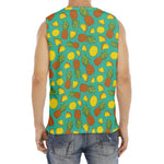 Tropical Pineapples Pattern Print Men's Fitness Tank Top