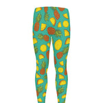 Tropical Pineapples Pattern Print Men's leggings