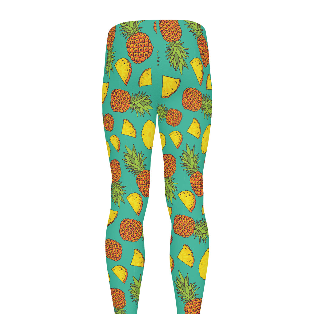 Tropical Pineapples Pattern Print Men's leggings