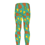 Tropical Pineapples Pattern Print Men's leggings