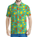 Tropical Pineapples Pattern Print Men's Polo Shirt