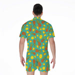 Tropical Pineapples Pattern Print Men's Rompers