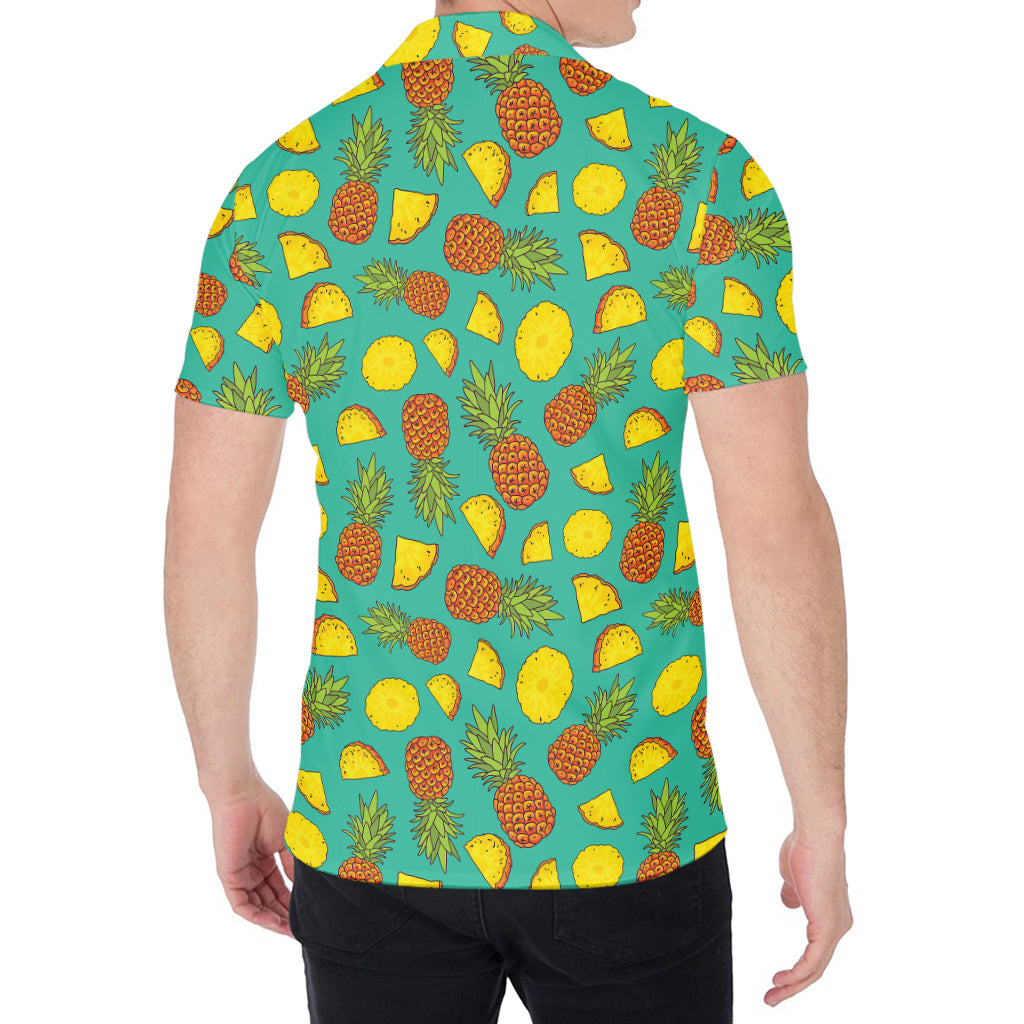 Tropical Pineapples Pattern Print Men's Shirt