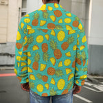 Tropical Pineapples Pattern Print Men's Shirt Jacket