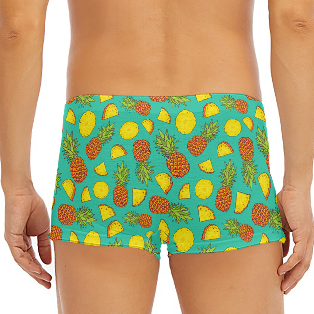 Tropical Pineapples Pattern Print Men's Short Boxer Briefs