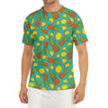Tropical Pineapples Pattern Print Men's Short Sleeve Rash Guard