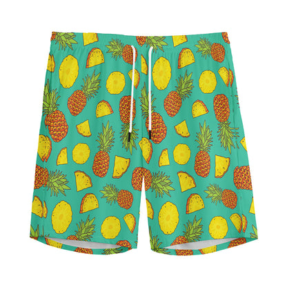 Tropical Pineapples Pattern Print Men's Sports Shorts