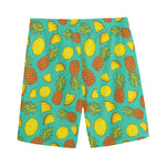 Tropical Pineapples Pattern Print Men's Sports Shorts
