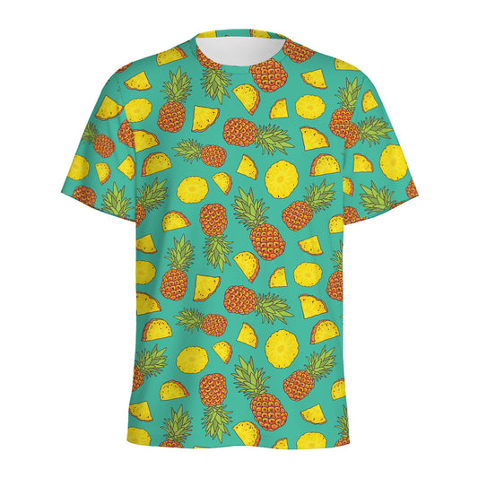 Tropical Pineapples Pattern Print Men's Sports T-Shirt