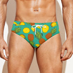 Tropical Pineapples Pattern Print Men's Swim Briefs