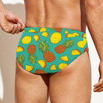 Tropical Pineapples Pattern Print Men's Swim Briefs