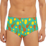 Tropical Pineapples Pattern Print Men's Triangle Swim Briefs