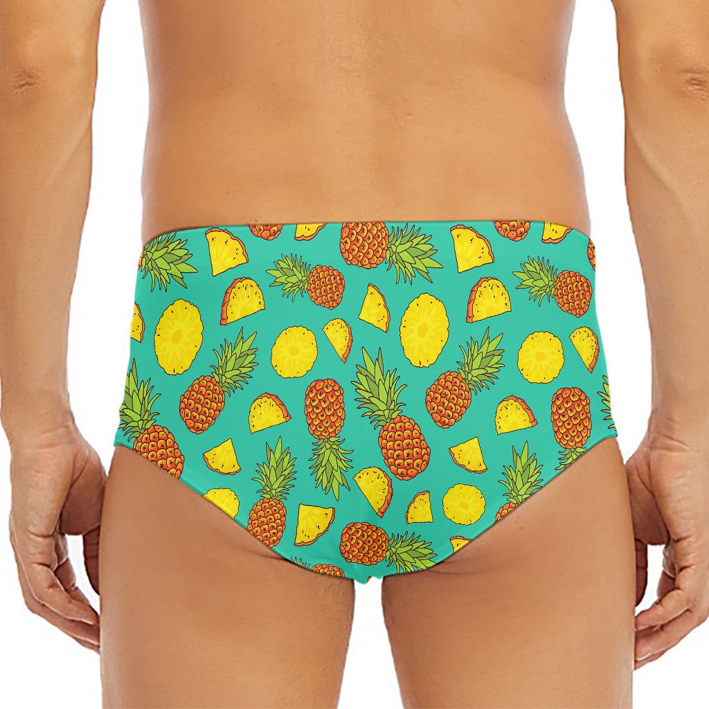 Tropical Pineapples Pattern Print Men's Triangle Swim Briefs