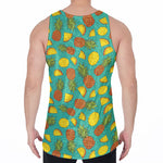 Tropical Pineapples Pattern Print Men's Velvet Tank Top