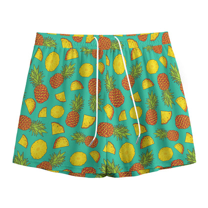 Tropical Pineapples Pattern Print Mesh Shorts