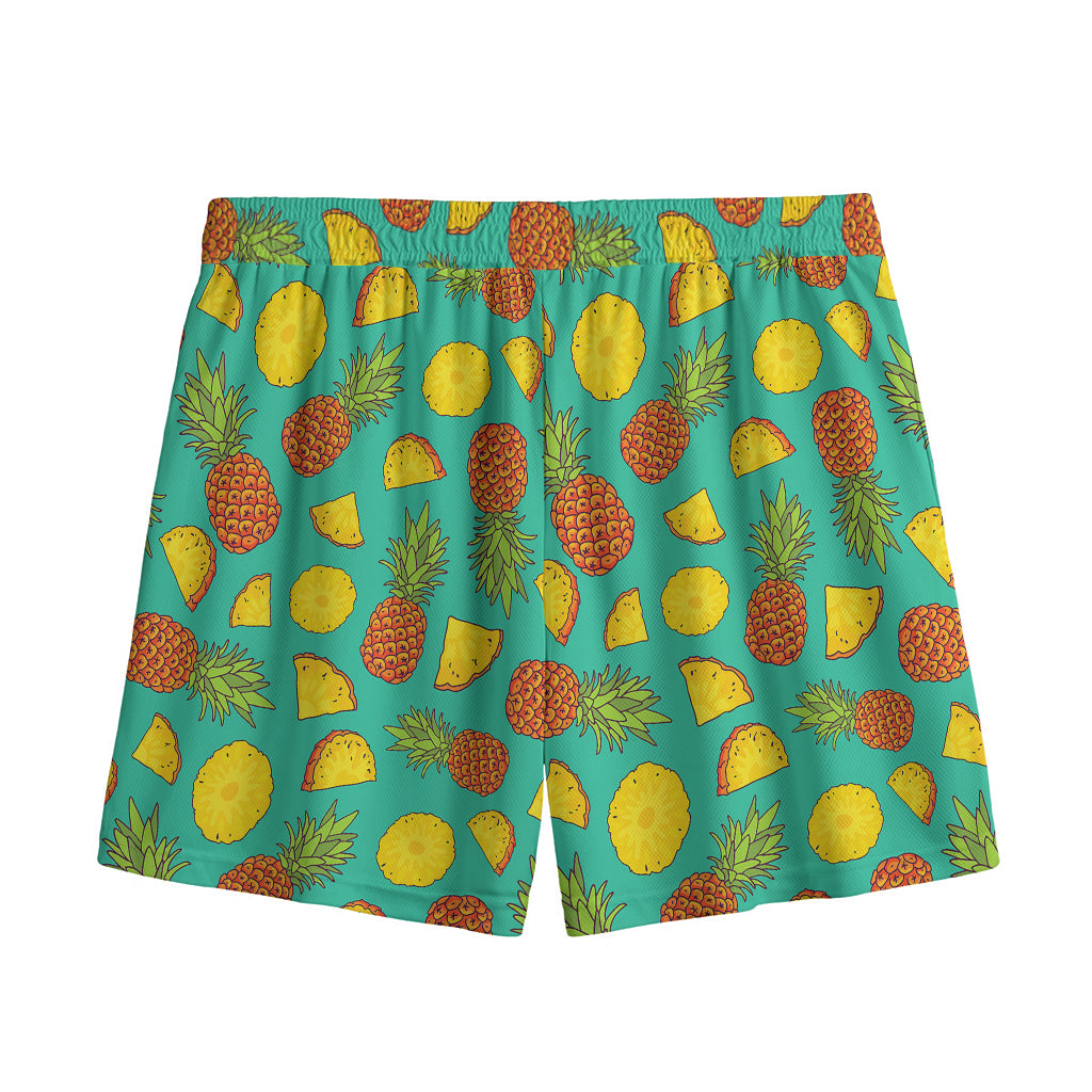 Tropical Pineapples Pattern Print Mesh Shorts