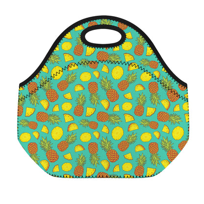 Tropical Pineapples Pattern Print Neoprene Lunch Bag