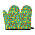Tropical Pineapples Pattern Print Oven Mitts