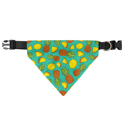 Tropical Pineapples Pattern Print Over The Collar Dog Bandana