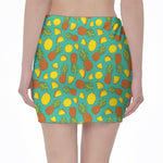 Tropical Pineapples Pattern Print Pencil Mini Skirt