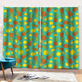 Tropical Pineapples Pattern Print Pencil Pleat Curtains
