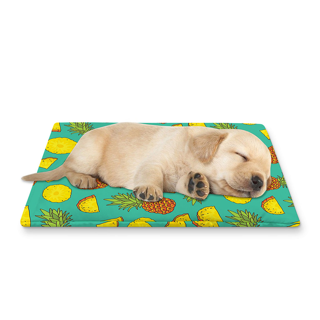 Tropical Pineapples Pattern Print Pet Cooling Mat Cover